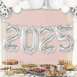 2025-ös Szilveszteri Parti Fólia Lufi Számkészlet