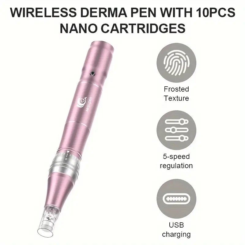 Mas.Pen vezeték nélküli elektromos mikrotűs dermapen L3 10dv R-Nanó masszázsfejjel - Image 10