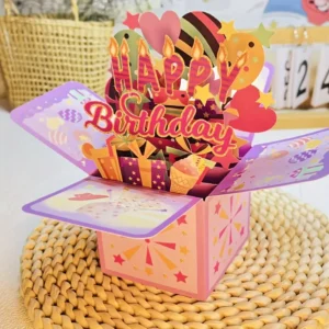 3D Születésnapi köszöntő doboz